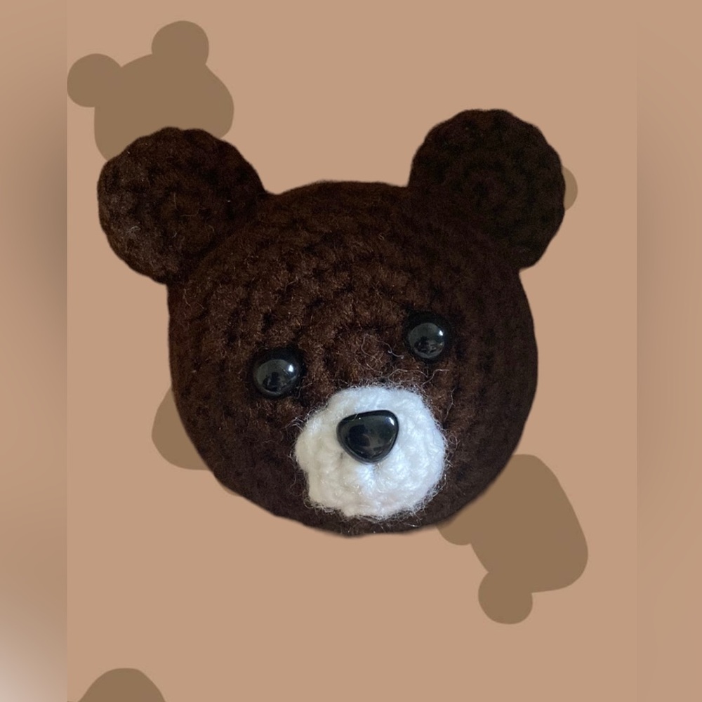 HANDCRAFTED Brown Bear keychain crochet